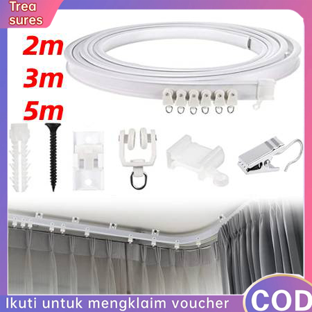 [Ready] Rel Gorden Lengkung Rel Gorden Fleksibel U Rel Hordeng Rumah Sakit Ukuran 2/3/5m Batang Hord