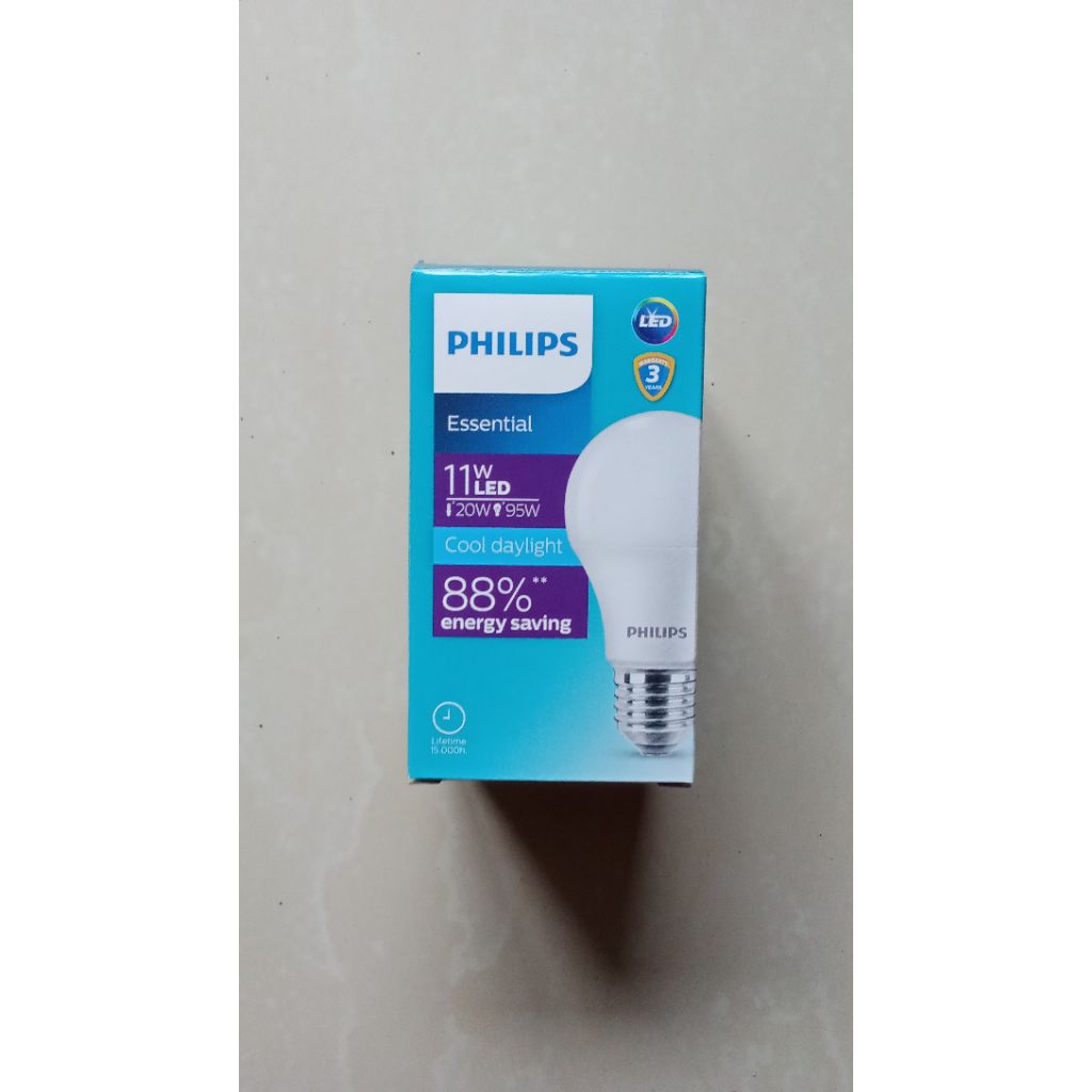 lampu LED Philips esential original 11wat cahaya putih terang banget