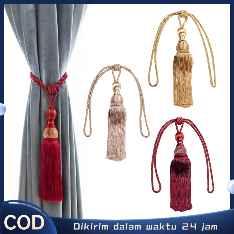 2pcs Tali Gorden Tassel Gorden Rumbai Gorden Tali Hordeng Tassel Hordeng Rumbai Hordeng Pengikat Gor