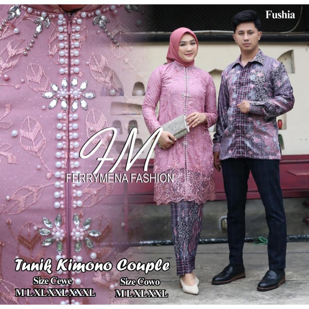 Kebaya Tunik Tulle Mix Payet Busui Friendly/COUPLE KEBAYA TUNIK BUSUI KIMONO PAYET