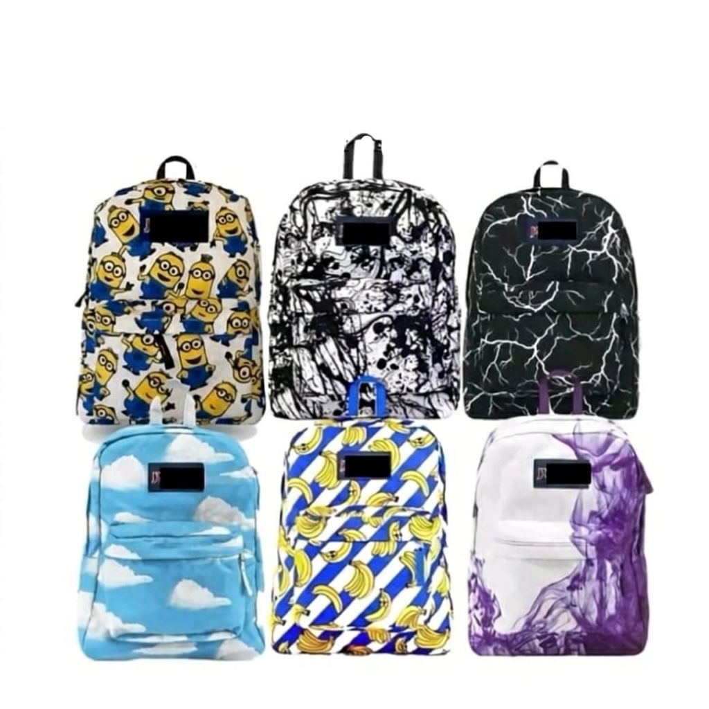 Tas Ransel anak sekolah sd smp sma model abstrak tas kekinian tas cewek cowok murah