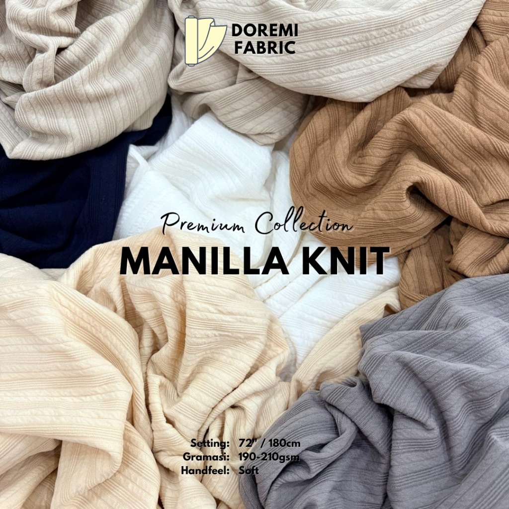 (METERAN) Kain DOREMI MANILLA KNIT 190-210 GSM