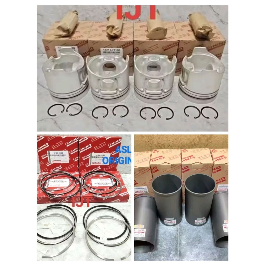 PAKET LINER BORING FLORIN SET HOP + RING PISTON RING SEHER HOP + PISTON SET HOP HINO DUTRO  110  HT1