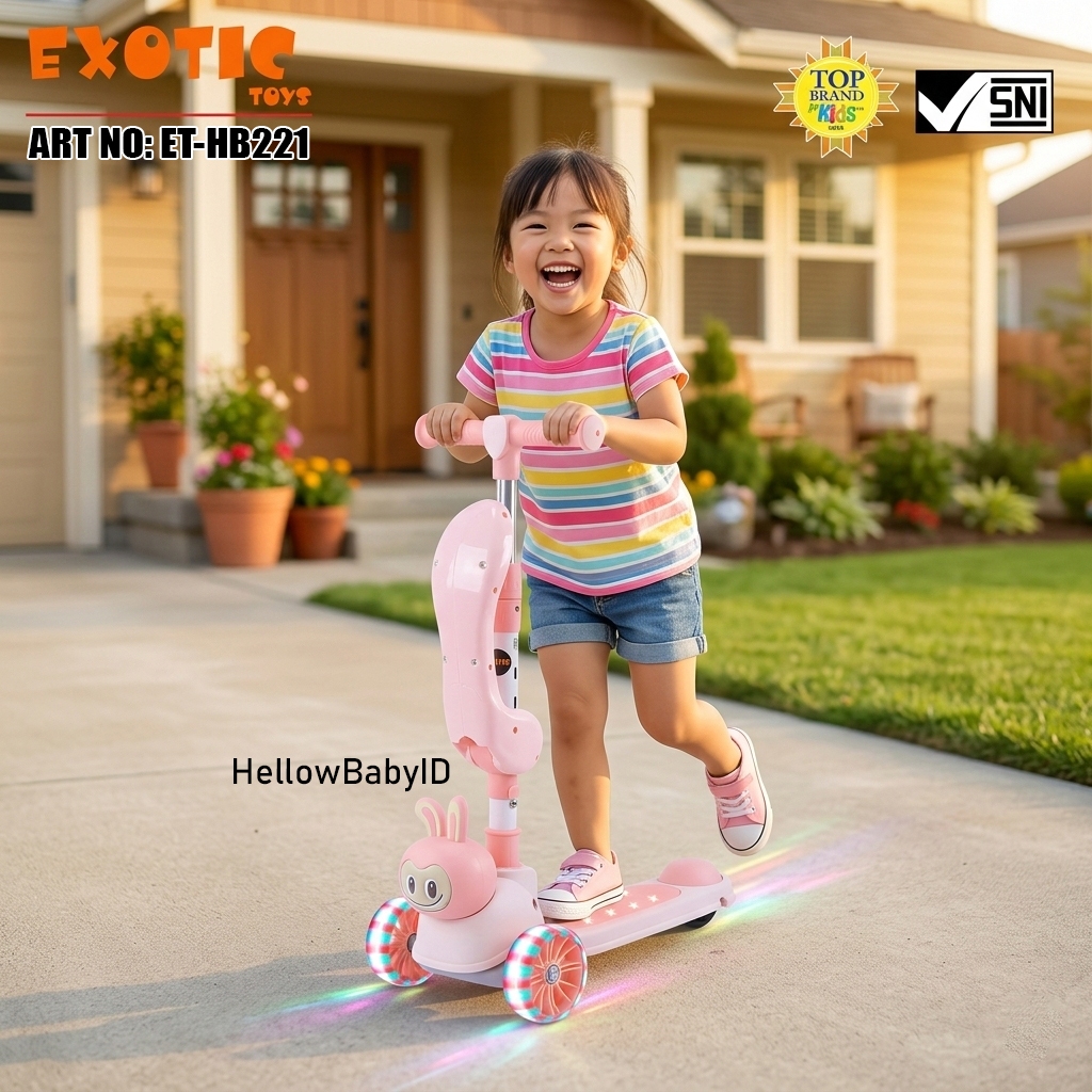 skuter anak roda 3 / sekuter anak 5 tahun / sekuter anak / Exotic HB-219 kuromi HB-221 Labubu