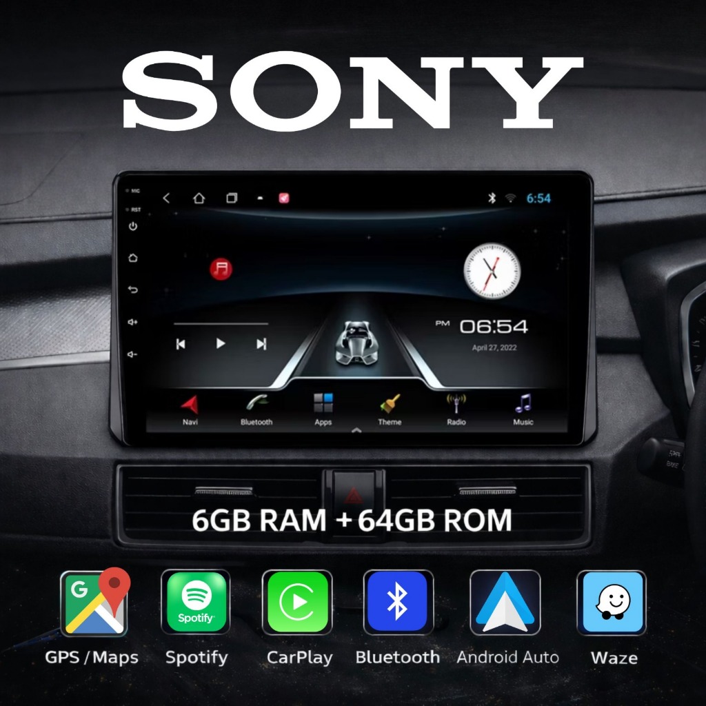 Sony 6GB+64GB Android Car Player 9/10 inch MP5 Support Carplay, Android Auto +Free Reverse Camera