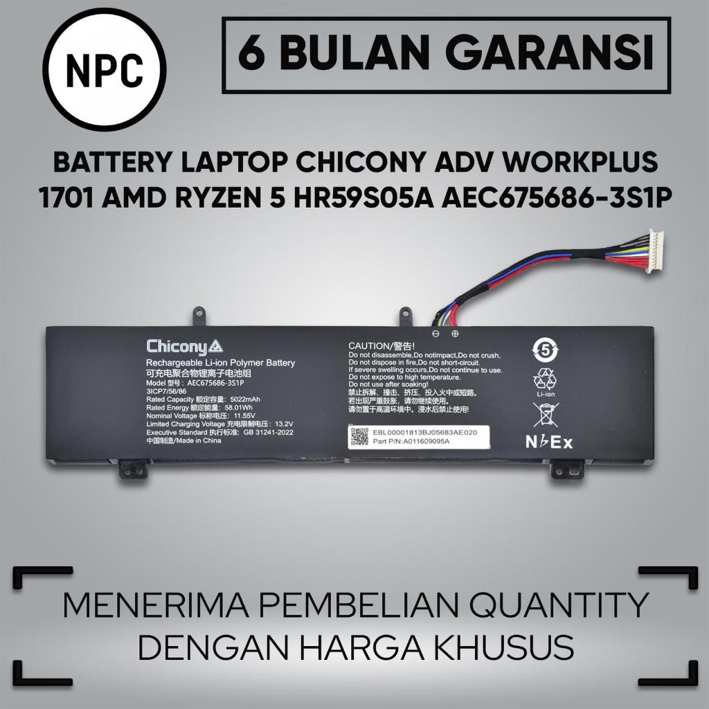 Baterai Battery For Laptop Workplus 1701 AMD Ryzen 5 AEC675686-3S1P CHICONY ADV WRKPLS 1701 AeMD RYZ