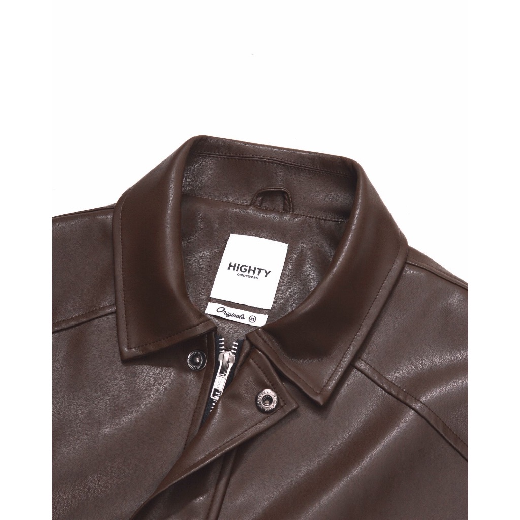 TERBARU HIGHTY Alder Brown Leather Jacket Jaket Pria