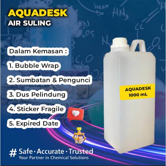 Aquades 1000 ml / 1 Liter – Air Suling 1000 M l/ Air Aquades 1 liter