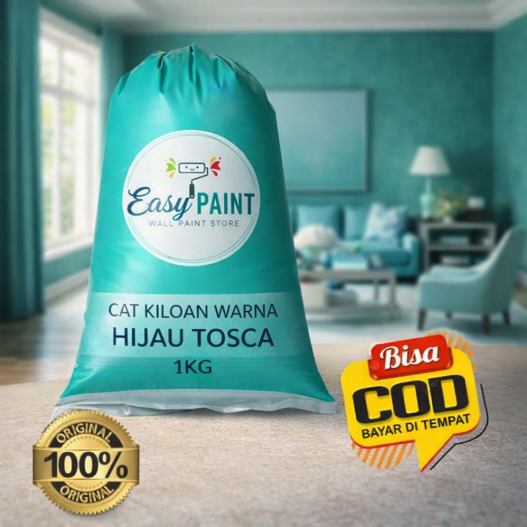 Cat tembok warna hijau tosca, cat tembok kiloan hijau tosca, cat tembok 1 kg