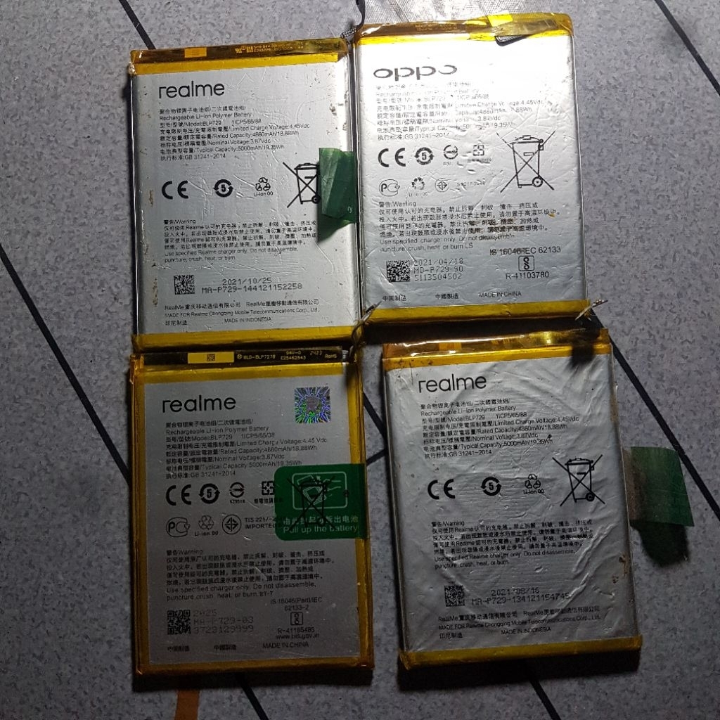 Baterai Realme / Opp / C3 / C11 / C20 / C21/ BLP729 Second Bergaransi
