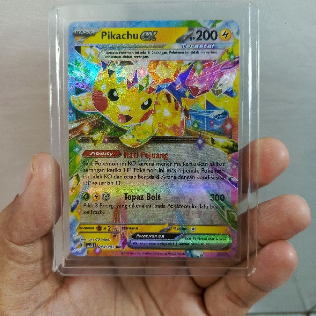 Kartu pokemon pikachu ex RR kilat rasi | kartu pokemon TCG original Indonesia | dapat toploader | ka