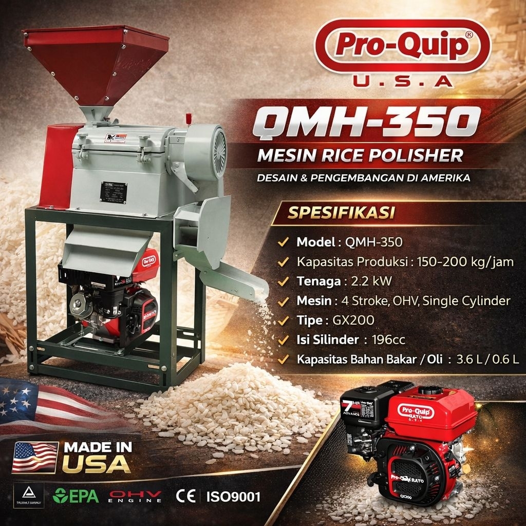 Mesin Giling Padi / Poles Padi Rice Polisher Proquip QMH350 QMH 350 - UNIT SAJA