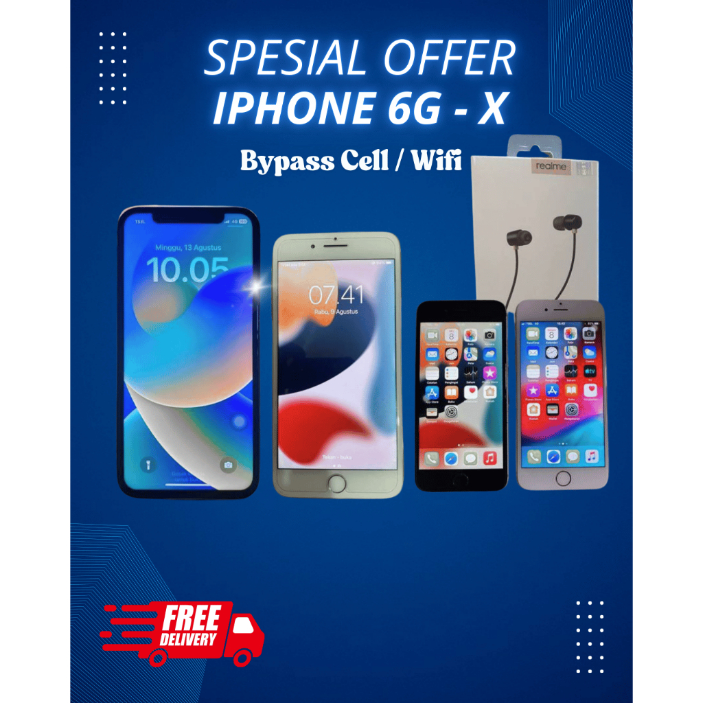 iphone 6g,6s,7g,7plus,8g dan 8 plus / Iphone X Bypass Cell LTE 4G / Wifi Only Second murah