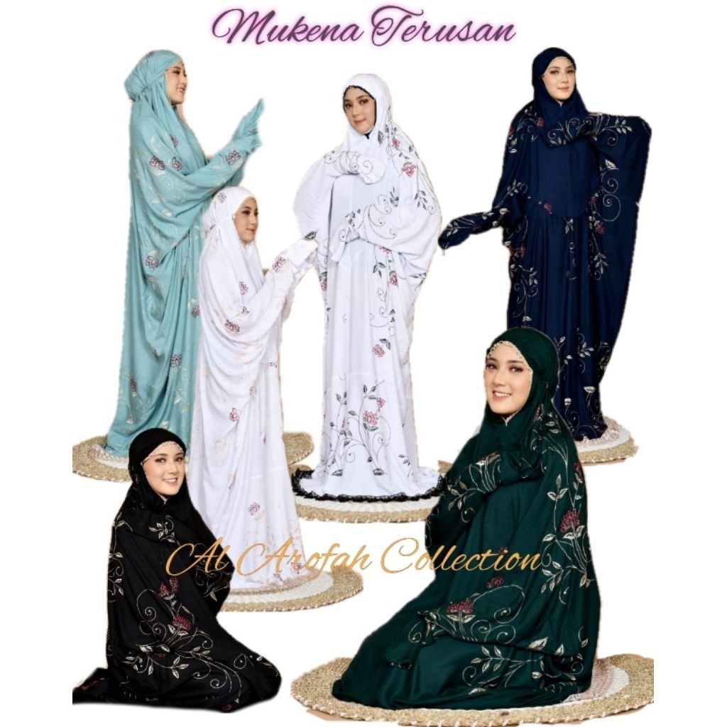 mukena terusan dewasa bahan sutra pelpet tebal halus lembut