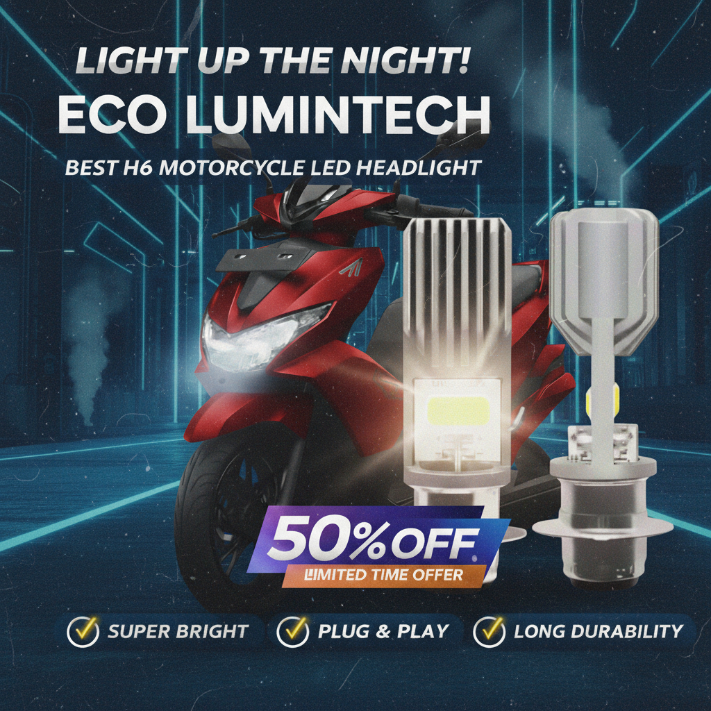 LED Motor H6 Cahaya Putih Fokus untuk Keamanan Berkendara - ECO LUMINTECH