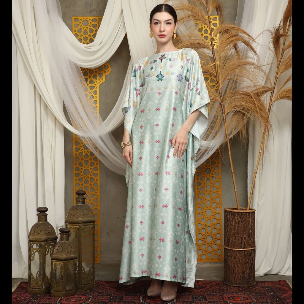 Kaftan Hijau Mint | Kaftan Green | Kaftan Modern | Kaftan Jumbo | Long Kaftan | Dress Hijau Mint | D