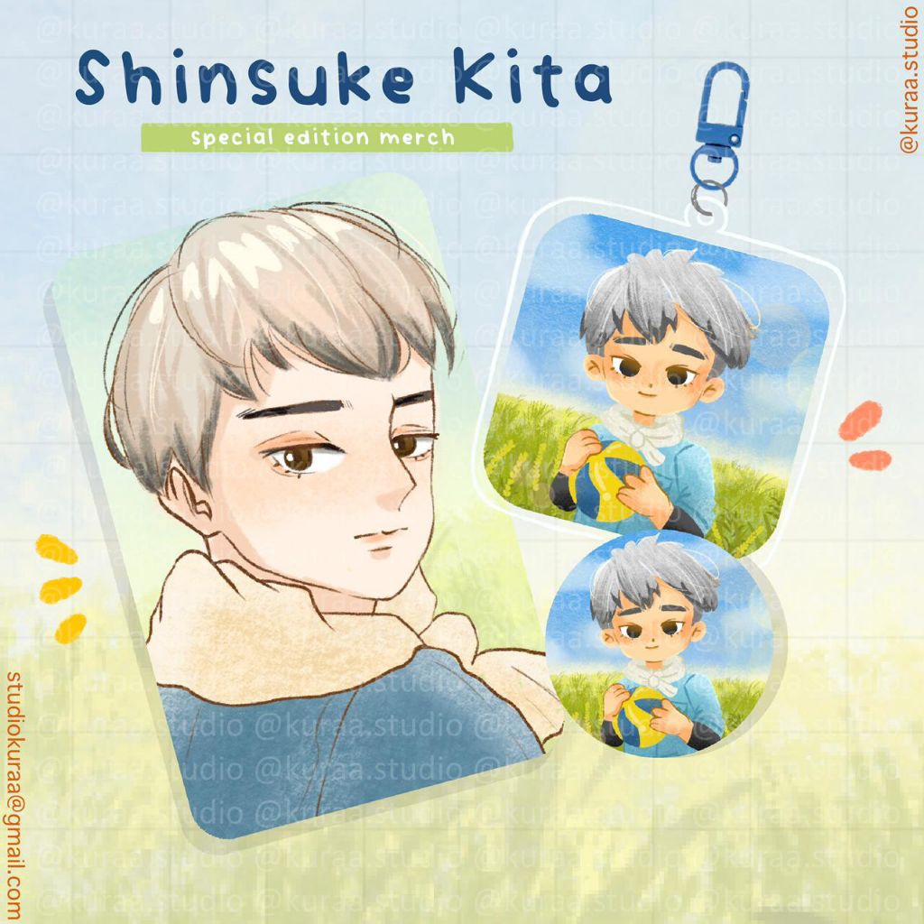 @KURAA.STUDIO - HAIKYUU - Shinsuke Kita Special Edition acrylic keychain photocard atsumu osamu miya