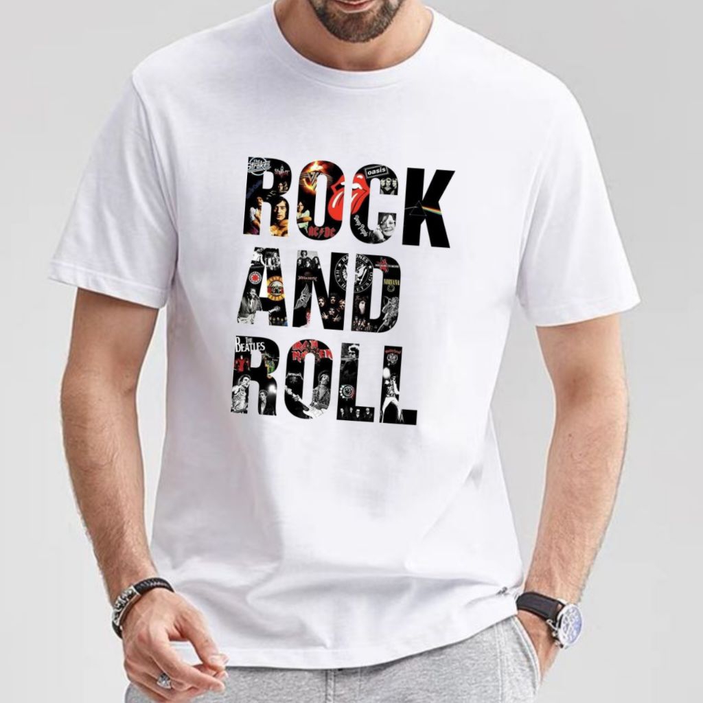 Kaos Distro Pria / Kaos Rock n Roll / Kaos katun combed 24s