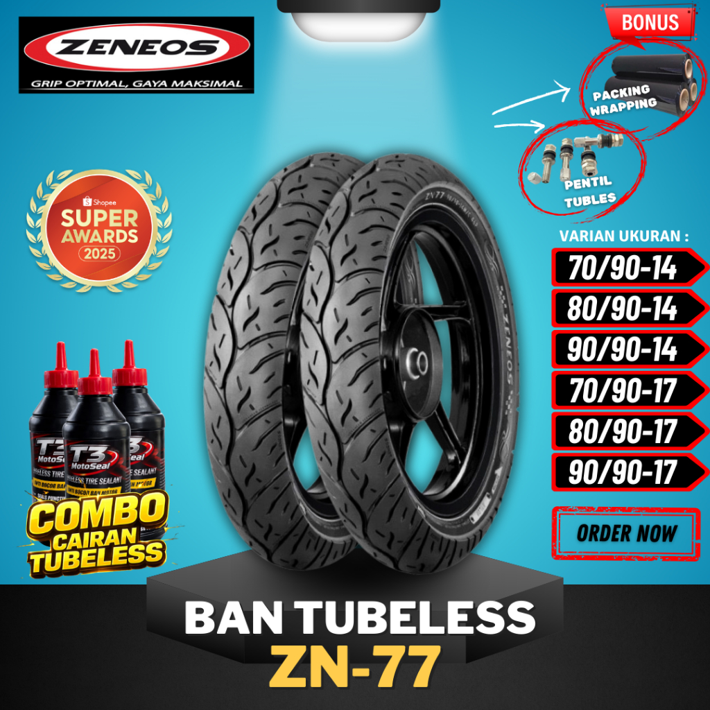 [READY COD] BAN ZENEOS ZN77 RING 14 RING 17 / BAN TUBELESS ZENEOS ZN77 RING 17 /  BAN MOTOR MATIC BE