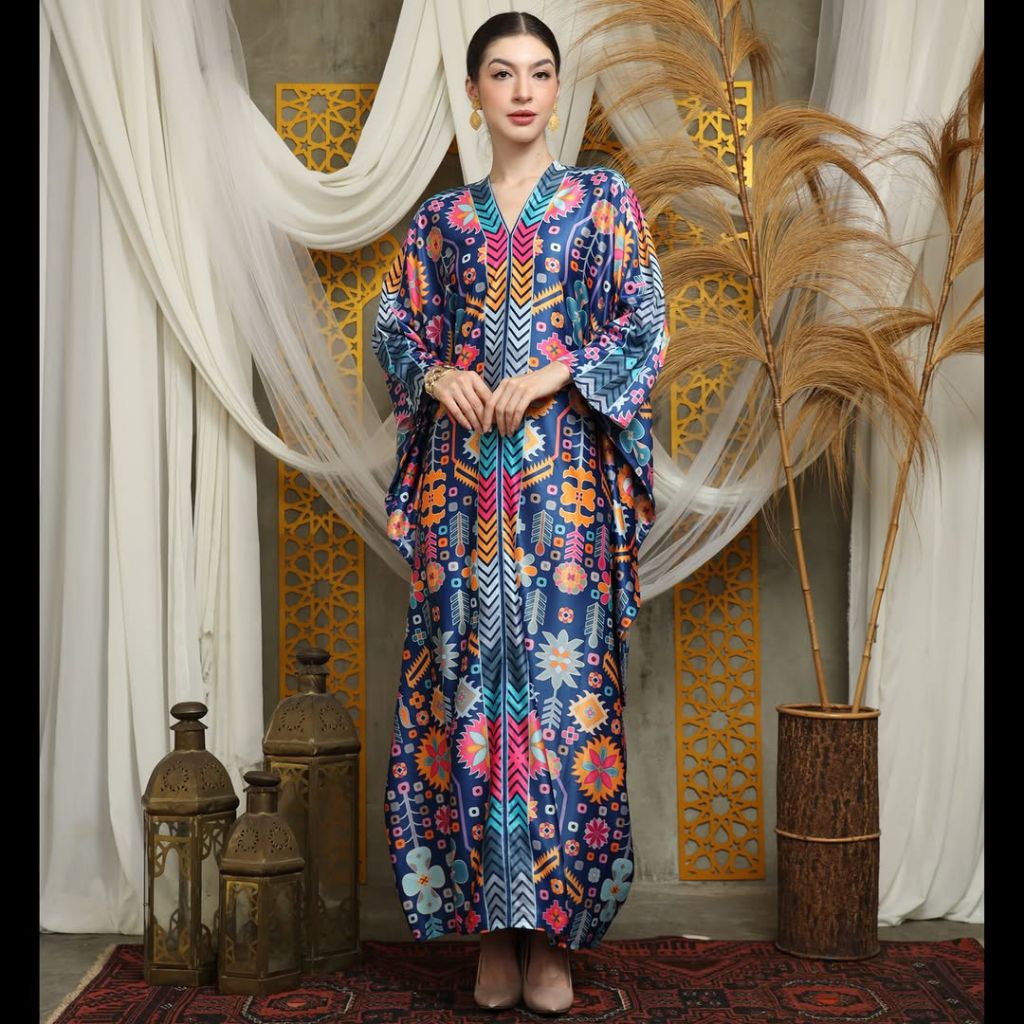 Kaftan Biru | Kaftan Navy | Kaftan Modern | Kaftan Jumbo | Long Kaftan | Dress Biru | Dress Navy | L