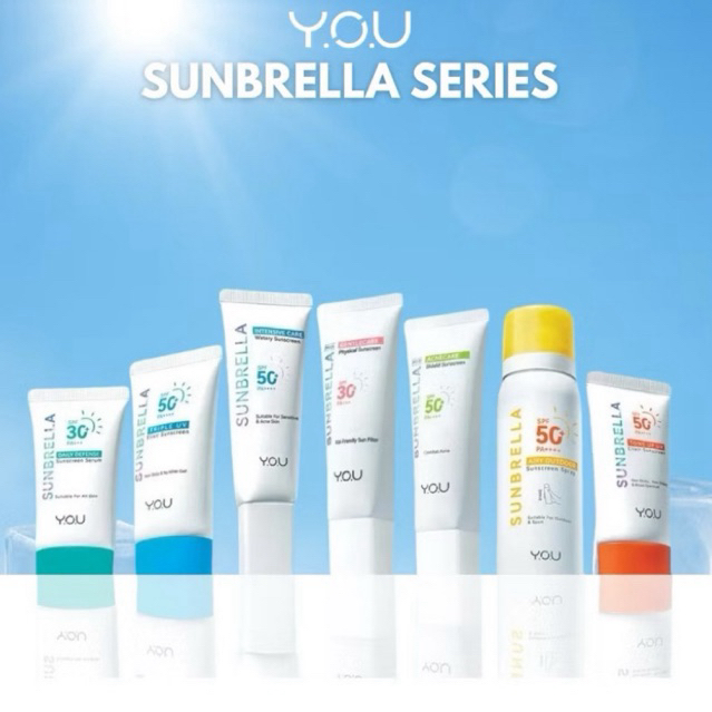 YOU Sunbrella Physical Sunscreen Gentle Care, Airy Outdoor Spray ,Ultra Airy Spray | Perlindungan da