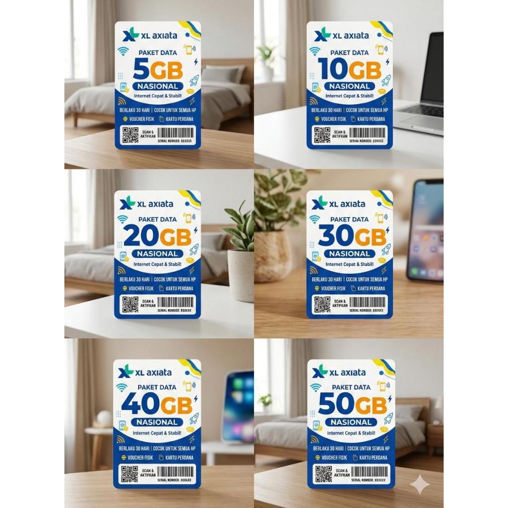 Voucher Gosok XL Murah - Kuota Utama Nasional - Paket Data XL Flex Paling Laris