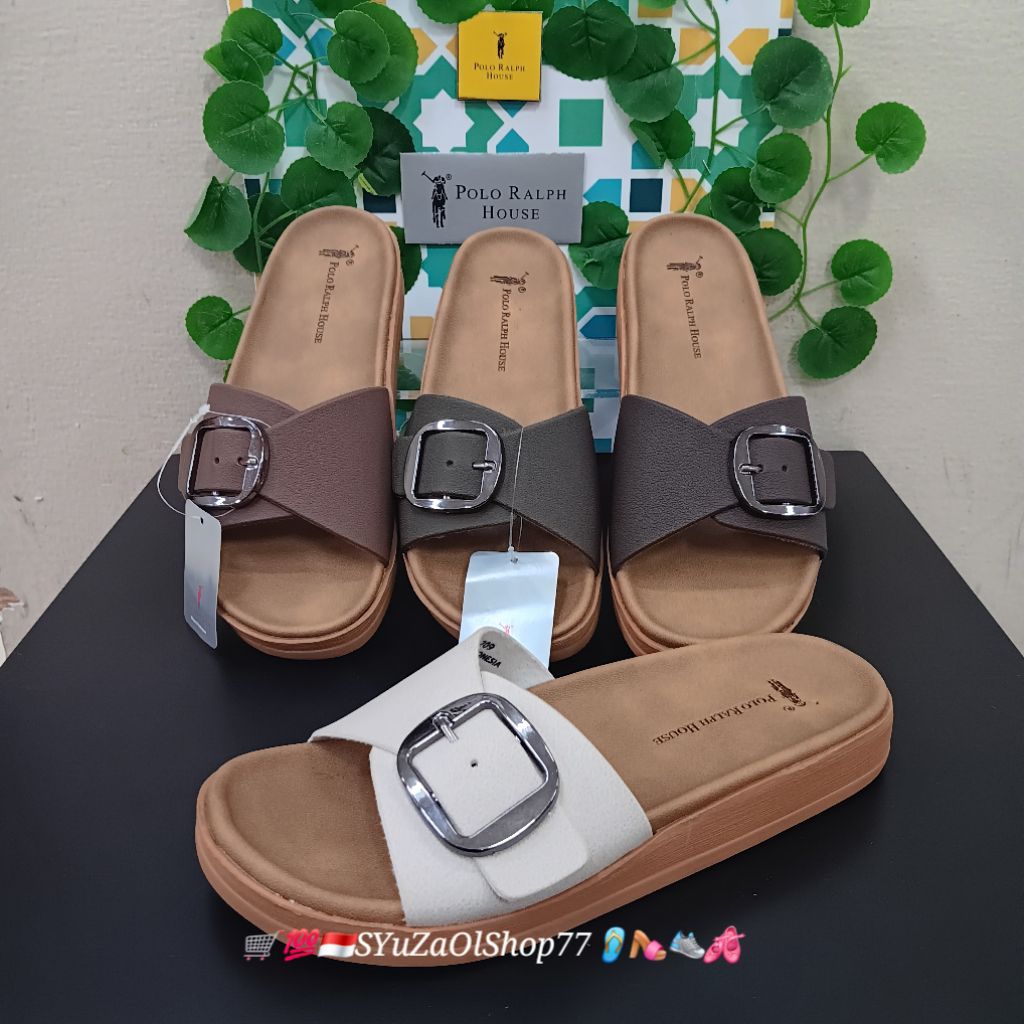 [Bisa COD/100% Original/Art THA 709] Sandal Wanita POLO RALPH HOUSE/Sandal Wanita/Sandal Slide Wanit