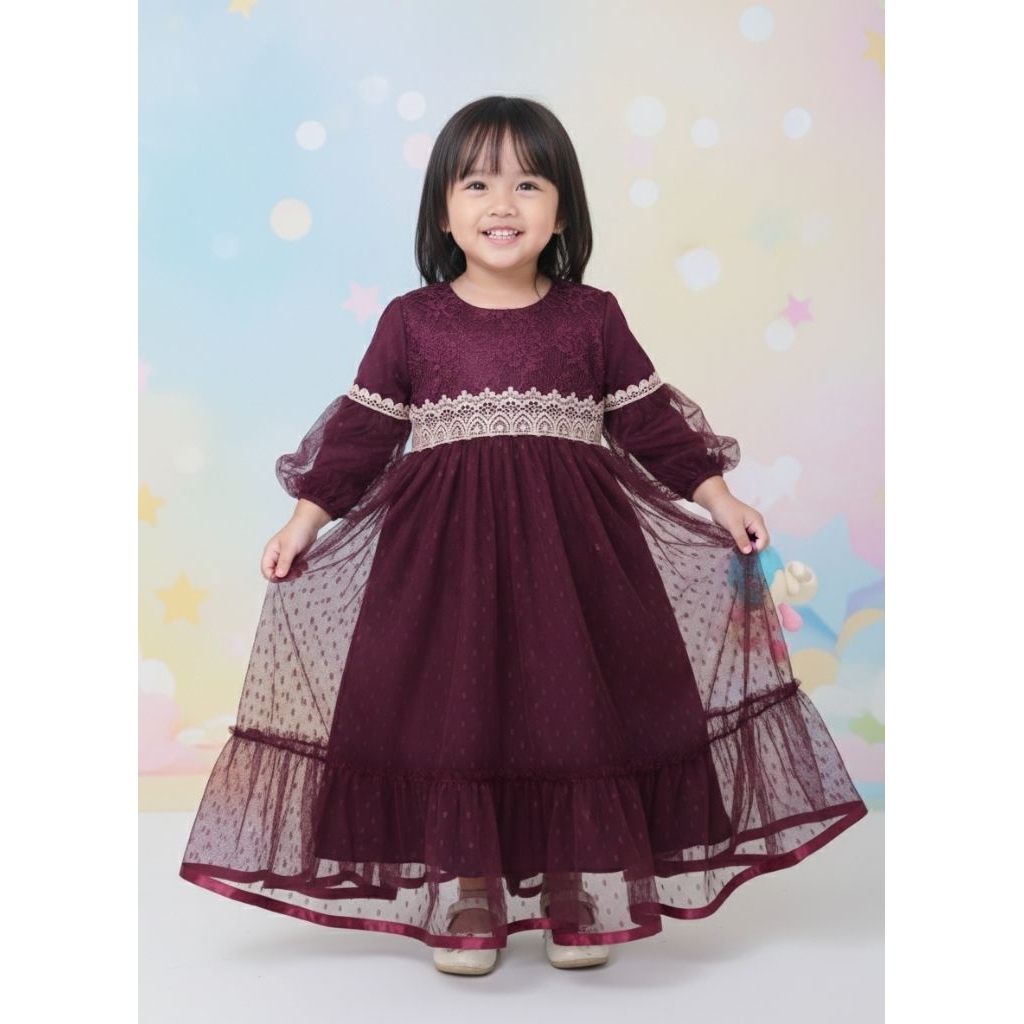 GAMIS ANAK / GAUN PESTA MUSLIM ANAK / DRESS ANAK USIA 3 - 12 THN