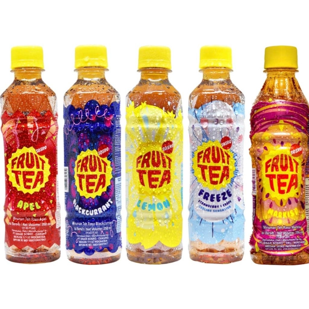 (instant saja) Fruit Tea Blackcurrant Apel Markisa freeze xtreme lemon botol Pet