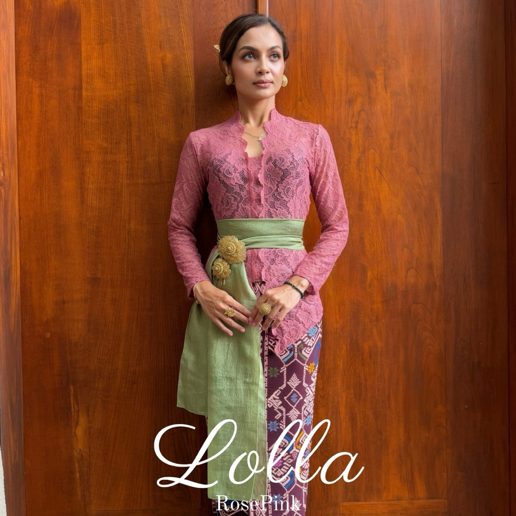 Setelan Kebaya LOLLA - Bali Kartini Brokat Stretch Lengan Panjang | Kebaya Bali | Kebaya Brokat | Ke