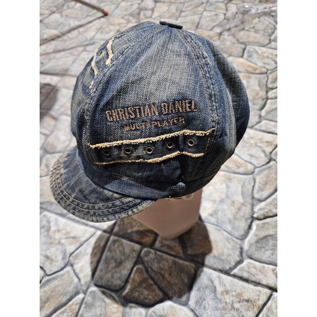 topi denim newsboy christian daniel italy