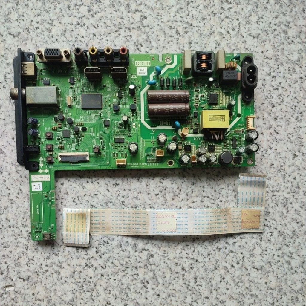 mb mainboard tv panasonic TH 32E305G copotan panel pecah