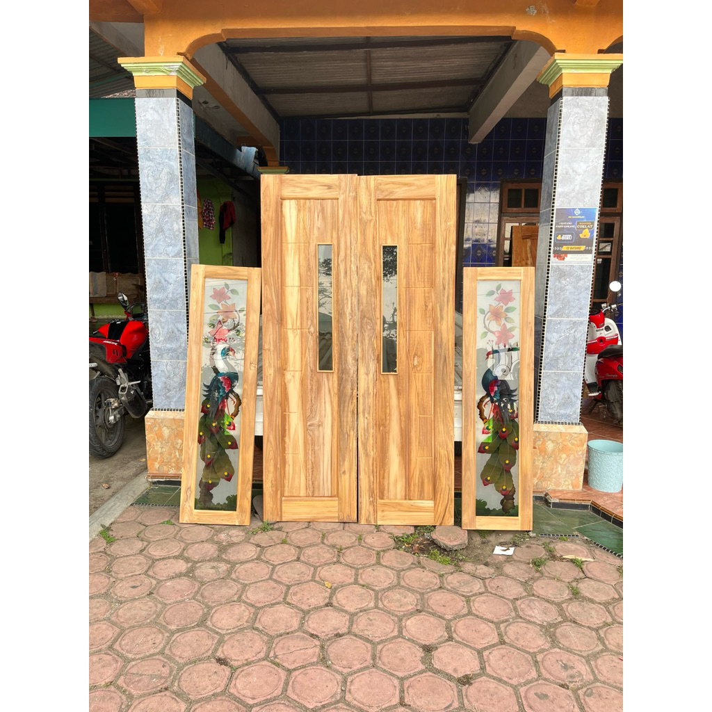 jendela kaca inlay motif