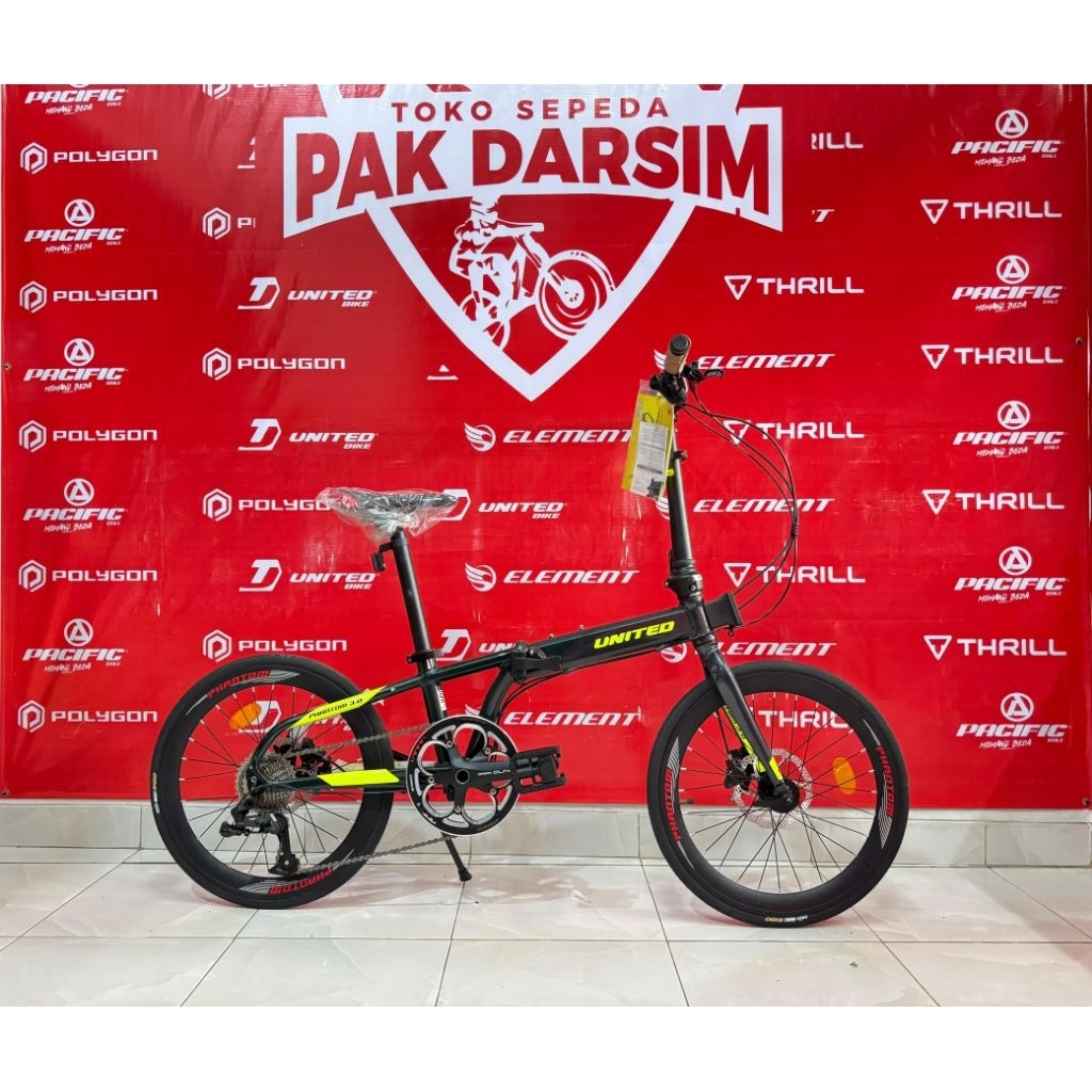 Sepeda Lipat United phantom 3.0 Frame Aluminium Rem hidrolik jangkrik