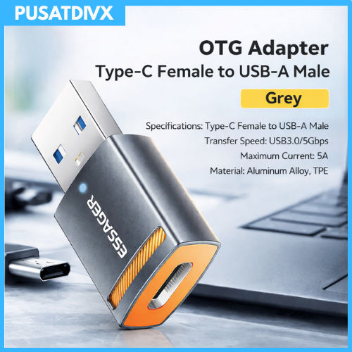 SANJI ESSAGER OTG TYPE C TO USB A 3.0 ADAPTER CONVERTER FAST CHARGING 5A