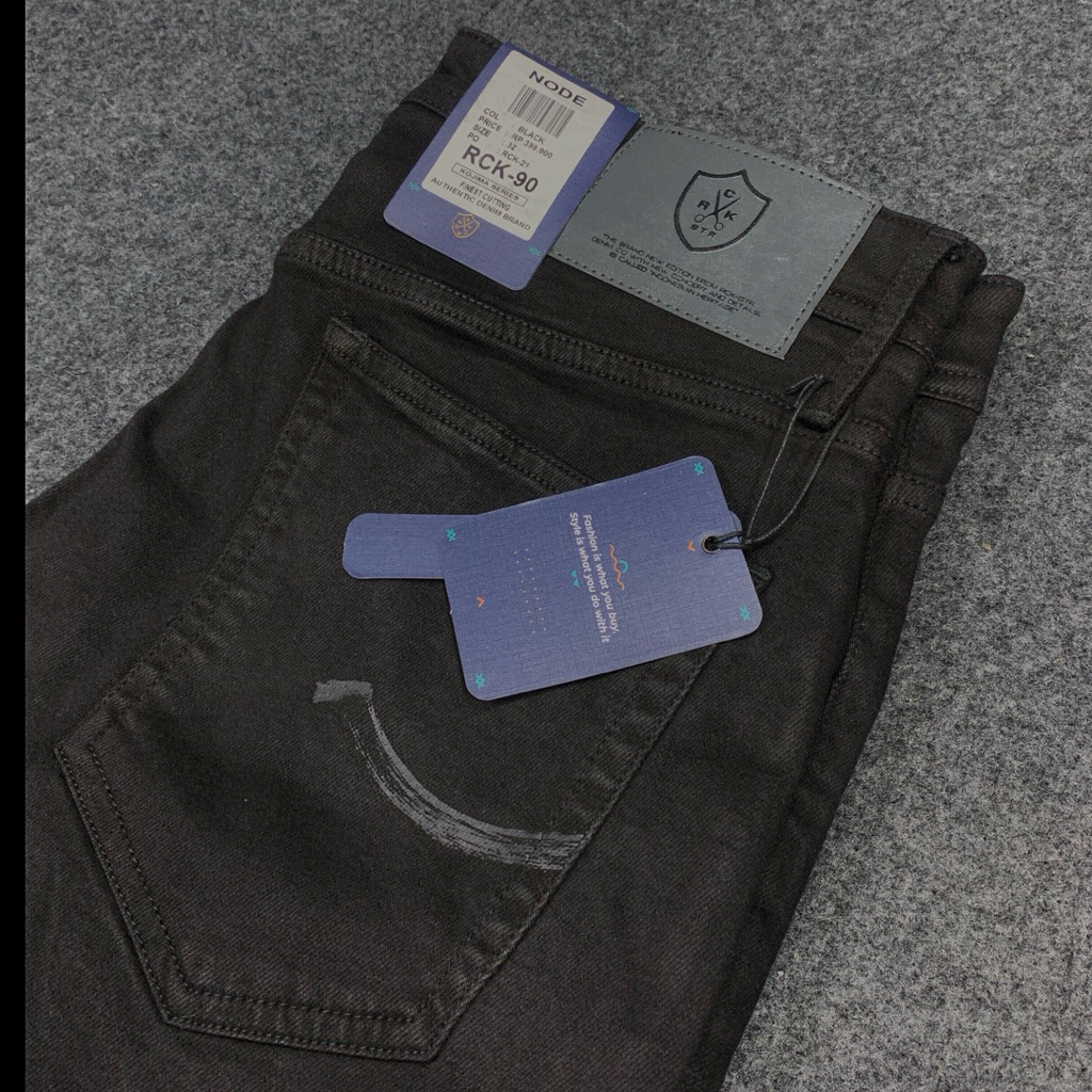 Rockstar Celana Rockstar RCK'09 Slim Fit Jeans Hitam Bahan Soft Jeans Premium Size 28-32 Stretch Ori