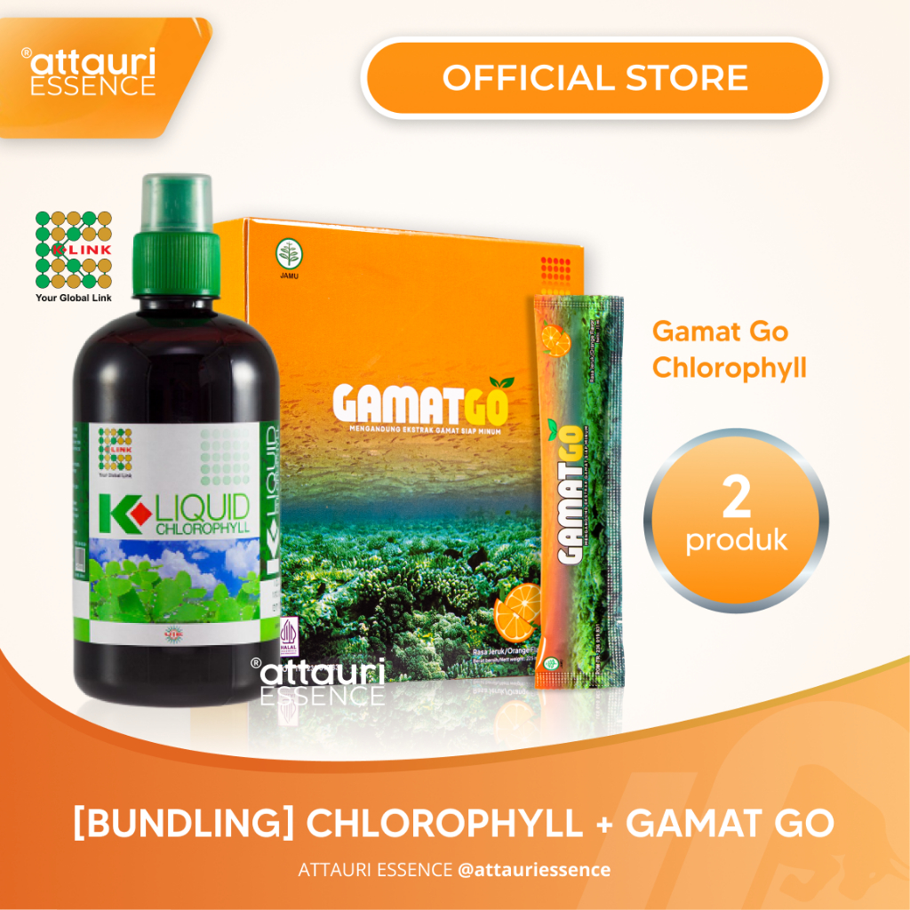 [BUNDLING] K-LIQUID CHLOROPHYLL 500 ml Klorofil K-Link Plus Gamat GO (1 Box 15 Sachet) Penerus Gamat