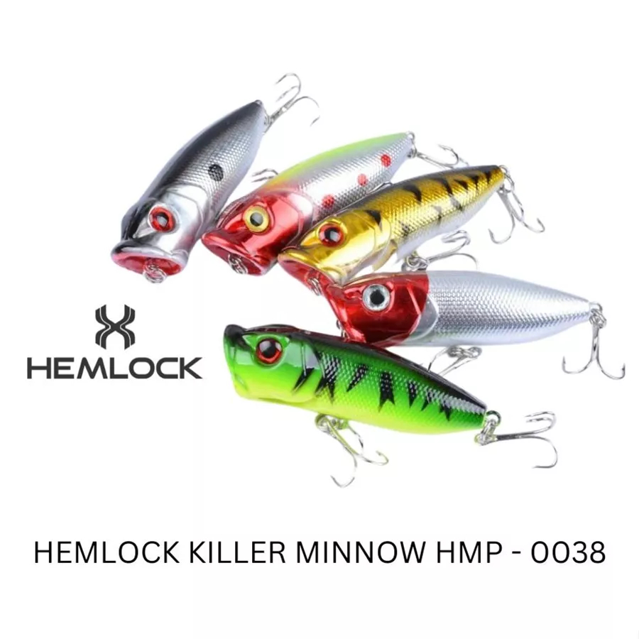 UMPAN MINNOW HEMLOCK HMP 0038 , UMPAN KILLER MINNOW HEMLOCK, MINNOW POPPER 11,8gr | 6,5cm