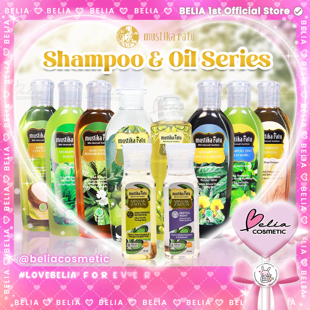 [ BELIA ] Mustika Ratu Hair Tonic | Minyak Zaitun Olive | Oil Cemceman | Shampoo Bayam 75 / 175 ml
