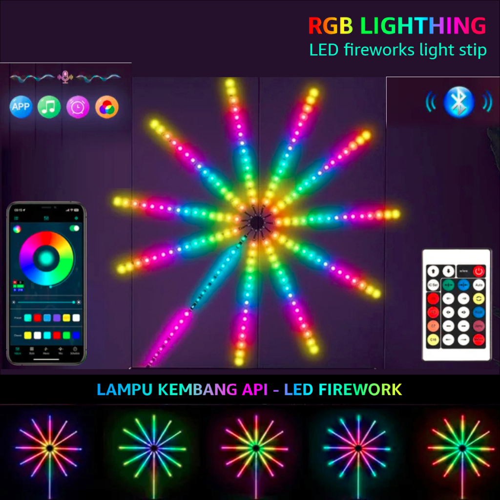 Lampu LED Firework - Lampu dekorasi 17 agustusan Ramadhan Natal Tahun baru lampu hias rumah gapura t