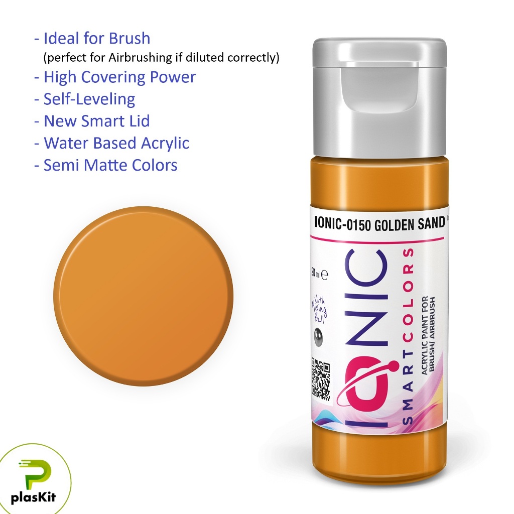 IONIC0150 : GOLDEN SAND color 20ml - cat Acrylic base untuk Kwas / Brush Miniature (dan Airbrush) - 