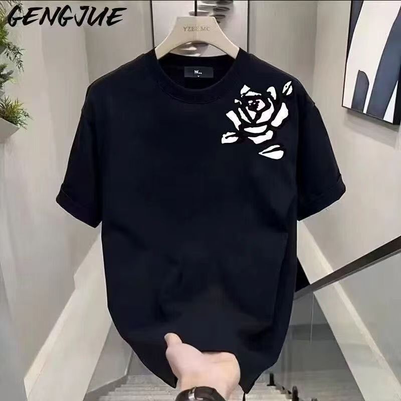 Kaos Kekinian Unisex Tema Grafis dengan Motif Bunga Mawar