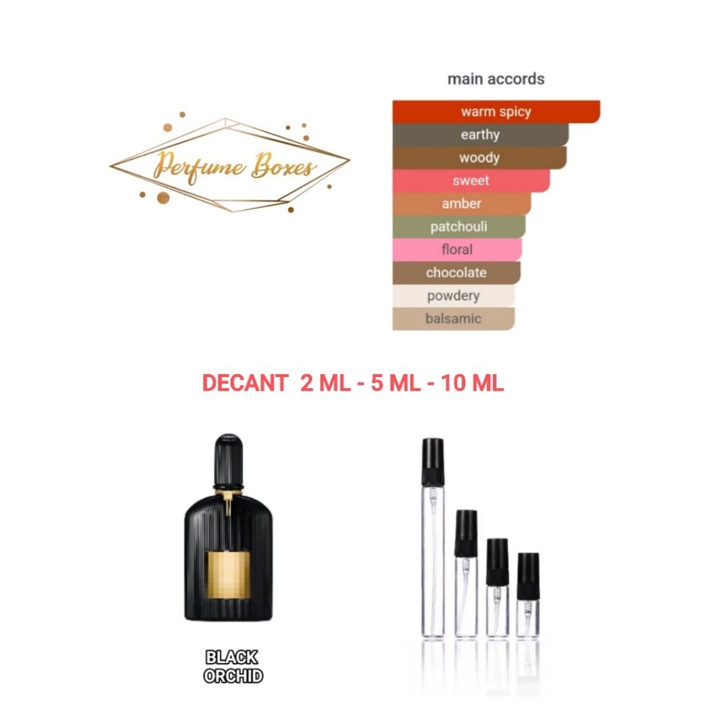 DECANT PARFUM UNISEX BL4C* 0RCH1D  2 ML - 5 ML - 10 ML