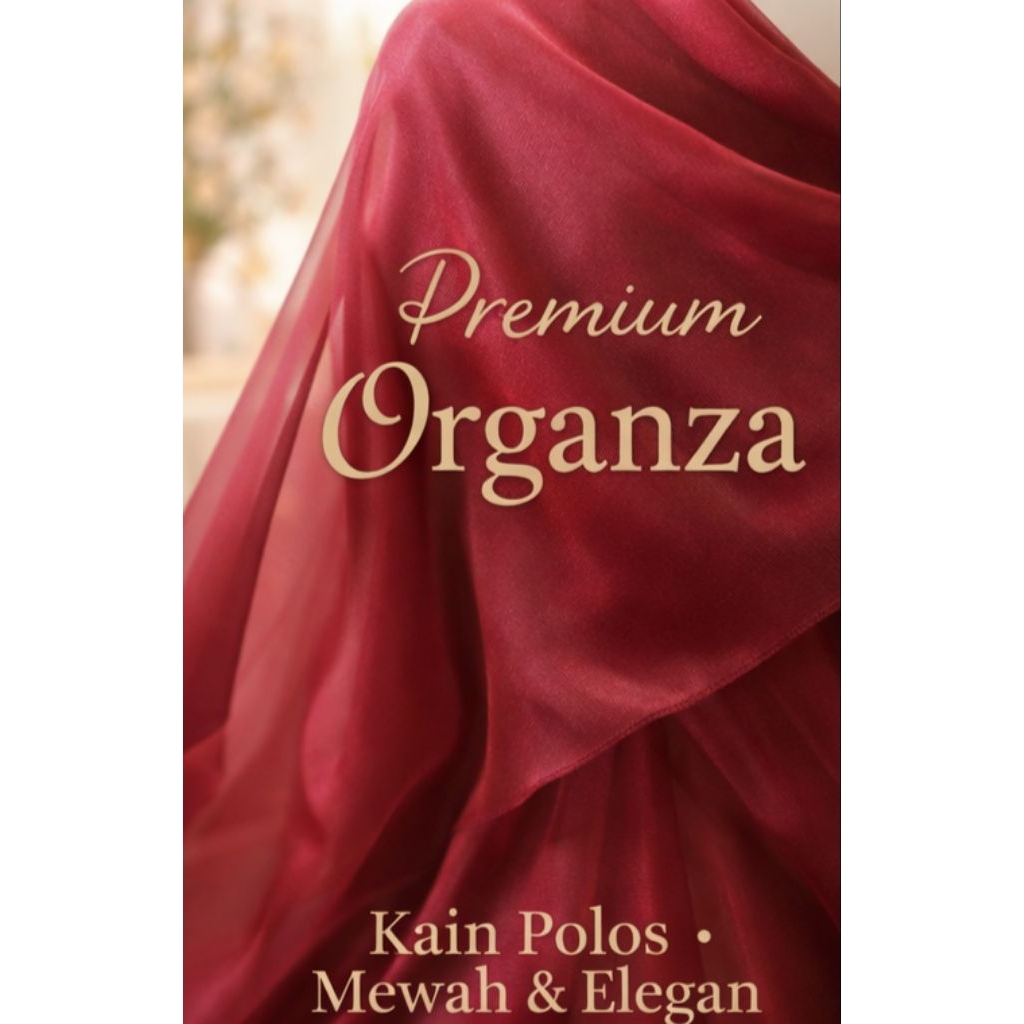 kain polos Organza Premium meteran, harga per setengah meter