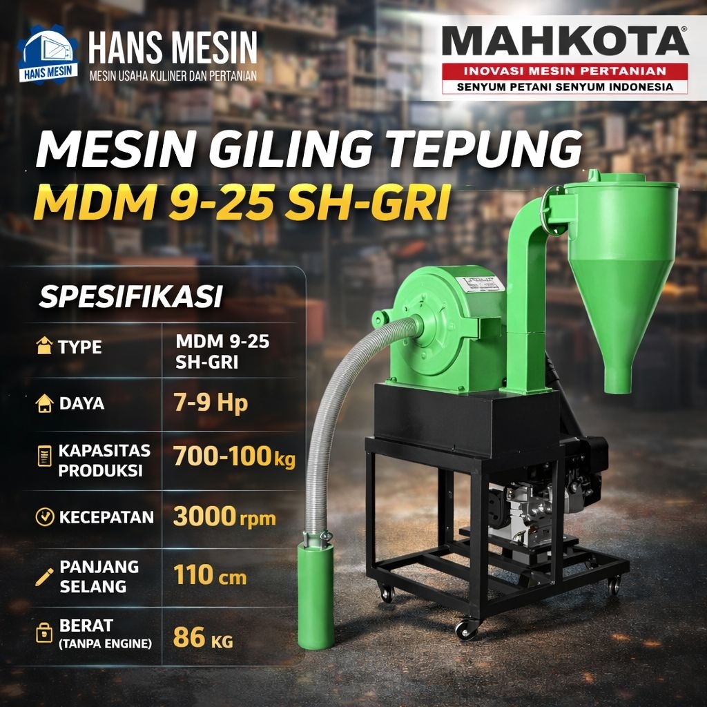 mahkota mesin giling tepung disk mill MDM-925 hisap otomatis