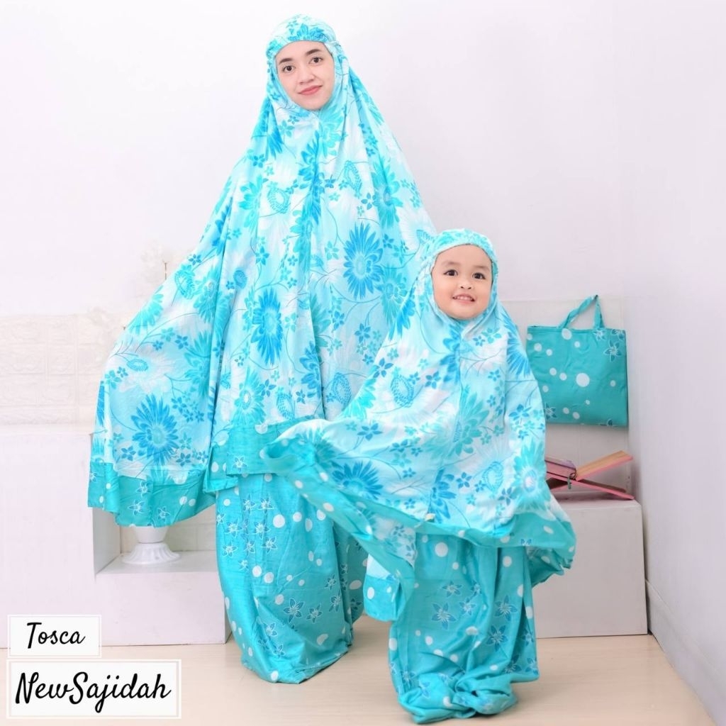 MUKENA SAJIDAH | MUKENA COUPLE IBU DAN ANAK BAHAN RAYON HANDPRINTING NYAMAN SAAT DI PAKAI