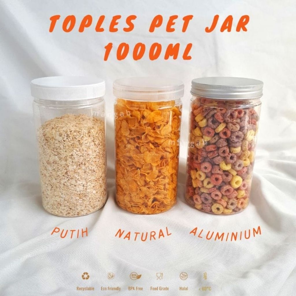 Toples Plastik PET Jar Silinder Bening Transparan | Lodong Wadah tempat snack krupuk | Jar Wadah Pla