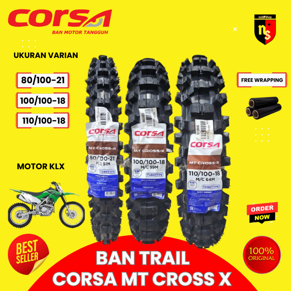Promo Ban Corsa Mt Cross X 100/100 Ring 18 Klx Crf Yz