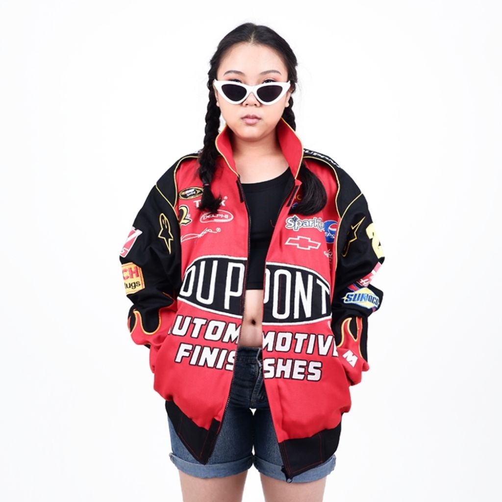 JAKET VARSITY NASCAR DUPONT FULL BORDIR VARSITY DUPONT