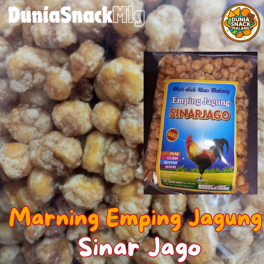 140gr Marning Emping Jagung Bulat SINAR JAGO Khas Malang Snack Renyah